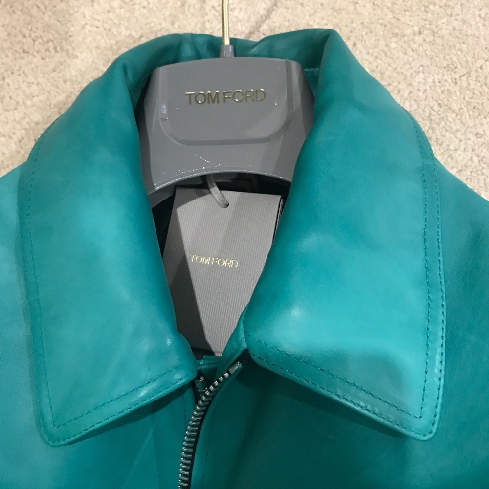 Tom Ford Rare Teal Green Leather Jacket - Gently Used - Picture 6 of 7